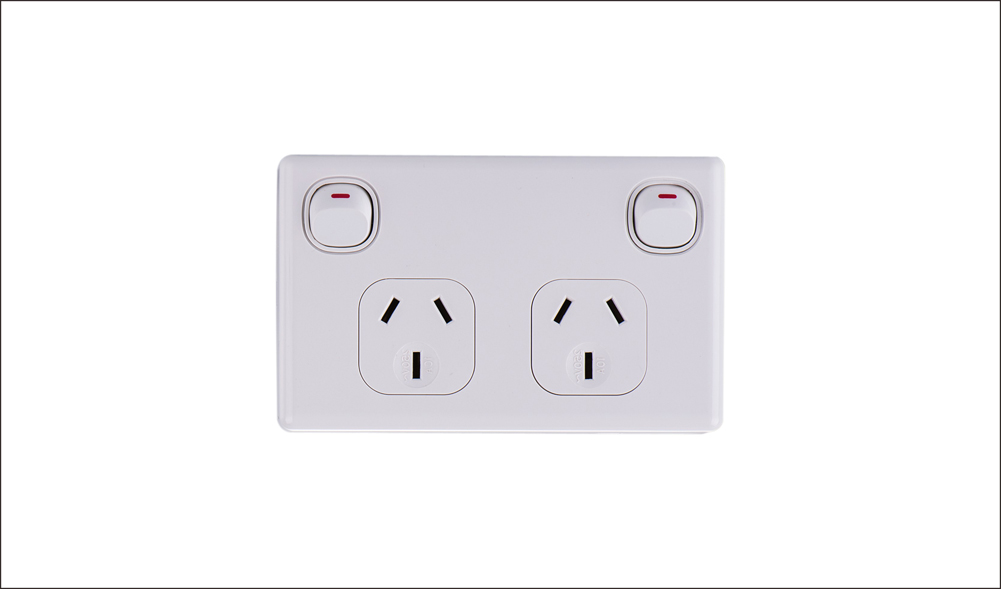 Double Power Point 10Amp Horizontal